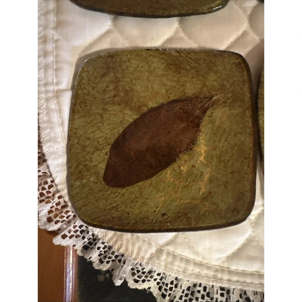 Gold Leaf‎ Glass Bread Plates